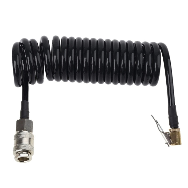 3/5/7/10/15m Recoil Flexible Air Hose Compressor Fitting Tire Inflatable Tube with Quick Air Chuck & fast connect female